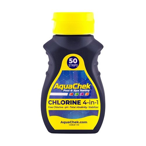 AquaChek Yellow Chlorine 4 in 1 Test Strips - 100 Strips
